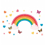 Multifilmi liblika vikerkaare seinakleebised lastetoa kaunistamiseks Magamistoa seinakleebised Lasteaia lasteaiatoa seinakleebised