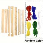 1 komplekti mini-puidust kudumismasina komplekt 8,2 &times; 6,5-tolline mitmeotstarbeline kudumiskangas l&otilde;nga ja n&ouml;&ouml;riga K&auml;sitsi valmistatud kudumiskangas DIY kudumine