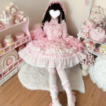 Jaapani gooti stiilis Lolita kleit naistele Kawaii vibukaru pitskleit pikkade varrukatega printsesskleit Halloweeni kost&uuml;&uuml;m, kingitus t&uuml;drukutele S