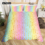 Abstraktne V&auml;rviline Vikerkaarega Voodipesu Komplekt Queen King Sinlge Tekikott Dream Pol&uuml;ester Tekikoti Katted Padjap&uuml;&uuml;r Pehme Voodipesu EU single(135x200cm)