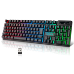 CHONCHOW juhtmeta m&auml;ngimine Helendav juhtmevaba laadimine Jaapani paigutusega klaviatuuri m&auml;ngimine, &uuml;hildub USB 19 klahviga RGB7 v&auml;rvilise taustavalgustusega