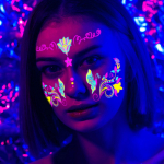 Karnevalimuusikafestivali fluorestseeruvad n&auml;okleebised Veekindlad &ouml;&ouml;klubi meigipalli neoonvalguskleebised One Size