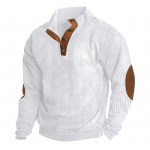 Meeste Retro 5XL Sametist P&uuml;stkrae Pullover Jakk S&auml;rk M valge