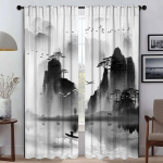 K&ouml;&ouml;gikardinad elutoa kardin V&auml;rviline pilt Halloweeni kaunistus Vahesein T&uuml;ll magamistoa jaoks Varjud Pimendav Laps W50xH70cmx2pcs-CL