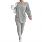 2 tk/komplekt Naiste kapuutsiga p&uuml;ksikost&uuml;&uuml;m Keskmise pikkusega kapuutsiga pikkade varrukatega topp Slim Fit reguleeritava v&ouml;&ouml;kohaga p&uuml;ksid Spordiriietus S&uuml;gis-talvine treeningkost&uuml;&uuml;m XL hall