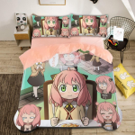 Armas Spy x Family Anya tekikate, Anime Spy Family voodipesukomplekt, Poiste T&uuml;drukute &Uuml;he Twin Queen suurusega tekikate 135x200cm 2pcs gray