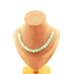 Pierres et Min&eacute;raux. Collier 20 perles Ang&eacute;lite 8 mm. Chaine en acier inoxydable Collier femmes, hommes. Taille personnalisable.