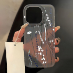 Mobiiltelefoni&uuml;mbrised iPhone 11 13 15 Pro Max 12 14 Pro Max &uuml;mbrisele iPhone 16 15 Plus 13 Pro 12 j&auml;&auml;tunud tekstuuriga maalitud koomiksililled iPhone 11 valge