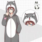 Ao Bing Dog Pidžaama Onesie Kigurumi S&uuml;gistalvine Naiste Body Flanell Soe Pikkade Varrukatega Kombines S