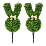 Kunstlik K&uuml;&uuml;likupuu 55cm Roheline Lihav&otilde;tuk&uuml;&uuml;liku Puukuju Kunstlik Puks Maakruviga Koduaia Muru Lihav&otilde;ttekaunistus 2pcs Rabbit