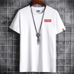 QICED Suvine l&uuml;hikeste varrukatega T-s&auml;rk Meeste O-kaelusega Trend Bottom s&auml;rk S