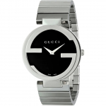 Gucci YA133307 Interlocking Musta sihverplaadiga Naiste k&auml;ekell 37