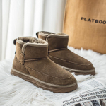 Northeast Meeste Ehtsast Nahast Lumisaapad, Talv 2024, Paksu Sametvoodriga, Soojad L&uuml;hikesed Saapad 39