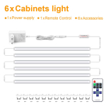 &Uuml;hendatav Alumiiniumist LED Valgustusriba Dimmeldav RF Kaugjuhtimispult Toru Riba DIY K&ouml;&ouml;k Kapi Alune Leti T&ouml;&ouml;laud Kapi Lamp 6PCS-40CM valge