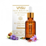 Vasu Facial Beauty Oil enriched with Kumkumadi Tailam - 100% Natural Face Oil, A Unique Blend of 5 Precious Oils with Potent Herbs - 25 ml