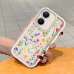 Pehme silikoonist ruudukujulise redeli mustriga telefoni&uuml;mbris, t&auml;ielikult kattev, kaamera p&otilde;rutuskindel kaitse, kummist &uuml;mbris Vivole Vivo X100 Pro pruun