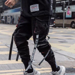Naised, mehed, p&uuml;ksid, pael, tasku Jogger elastne v&ouml;&ouml;koht k&otilde;rge t&auml;navar&otilde;ivad Harajuku punk puuvillased p&uuml;ksid M