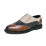 Kevadised &auml;riv&auml;rvi nahast kingad, mood madala kontsaga, paeltega meeste Oxfords, pulmapeo kingad, disainer, meeste ametlikud kingad 38