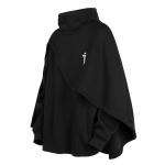 S&uuml;gis 2023 Unisex Trendikas K&otilde;rge Kraega Kapuutsiga Cape Kampsun Pullover XL must