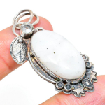 Rainbow Moonstone, Topaz 925 Sterling Silver Jewelry Pendant 2.21 a4m62