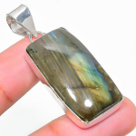Natural Labradorite Gemstone Handmade 925 Sterling Silver Pendant 1.97 o6e17