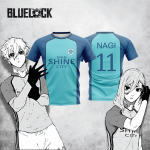 Blue Lock NAGI Man Shine City S&auml;rk Jaapani Anime Cosplay Jalgpallivorm Hingav Spordi T-s&auml;rk Hyoma Chigiri Topid Unisex M