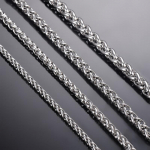 3/4/5/6/7mm roostevabast terasest punutud kett kaelakeed meeste naiste kaelakee moeehted 3.0-50cm h&otilde;be