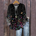 Naiste suvised topid, armsad V-kaelusega 3/4 varrukatega pluusid, lilleprindiga topid, vabaaja s&auml;rgid XXL must