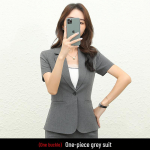 Naiste professionaalne suvekost&uuml;&uuml;m: Ametlik l&uuml;hikeste varrukatega bleiser seeliku v&otilde;i p&uuml;kstega XL