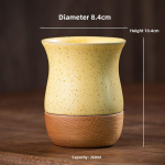 260ml Vintage kivikeraamiline kohvikruus puidust alustassiga - K&auml;sitsi valmistatud keraamiline espressotass kontori- ja kodukasutuseks 260ml