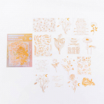 45 tk Pronkskleebised foolium Kuldt&auml;ht Kuu lillekleebiste komplekt Dekoratiivsed vintage PET-kleebised v&auml;ljal&otilde;igete albumi jaoks p&auml;eviku k&auml;sit&ouml;&ouml;kaart