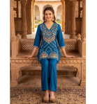 Naiste Pol&uuml;ester Etniline Top P&uuml;kstekomplekt Peoriided Bollywood Tuunika Kurti N&ouml;&ouml;riga Komplekt Kleit 2XL sinine