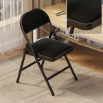 V&auml;ljas Kaasaskantav Kokkupandav Tool Lihtne Ja Multifunktsionaalne Vabaaja Taburet Kontori Koolitustool Seljatoega must