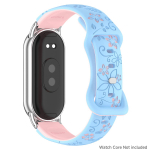 Naiste silikoonist lilledega 3D-graveeringuga k&auml;ev&otilde;ru Xiaomi Band 10 NFC nutikellale, hingav kellarihm Xiaomi Band 9 8 NFC rihmale Mi Smart Band 10/10NFC