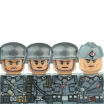 II maailmas&otilde;ja s&otilde;jav&auml;elased Saksa s&otilde;durite figuurid Kiiver Ehitusklotsid Armee Jalav&auml;gi S&otilde;dalane Laskur Soomus Kahur Vest Relvad Klotsid M&auml;nguasjad