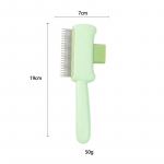 Kasside Hari L&uuml;hikese Pika Karva jaoks Masseeriv Karvaeemaldust&ouml;&ouml;riist Vabastusnupuga Lemmiklooma Hoolduskamm Karvade Sassipesa Eemaldamine cd roheline