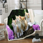 Armas Magav Kass 3D-prinditud Villane Tekk Piknik Eriti Paks Mood Voodilinad Kassid Lemmikloom Lapsed Lapsed Sherpa Visketekid 130x150cm