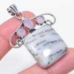 Natural Dendrite Opal, Chalcedony 925 Sterling Silver Jewelry Pendant 2.17 f8w77