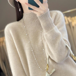 Naiste ka&scaron;miirkampsun Qinghe ka&scaron;miir 30% ka&scaron;miir 70% vill s&uuml;gis-talvine pullover soe ja moekas L beež