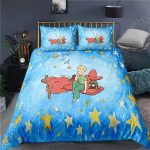 Anime V&auml;ike prints Le Petit Prince Voodipesukomplekt Poistele T&uuml;drukutele Twin Queen Suurus Tekikate Padjap&uuml;&uuml;r Voodi Lastele T&auml;iskasvanutele 70x133cm 2pcs blue