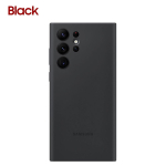 Originaalne ruudukujuline vedelsilikoon&uuml;mbris Samsung Galaxy S22 Ultra SM-S908B jaoks, kaitsev pehme kangist telefoni tagakaas must