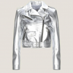 Originaalnahast Naiste Stiilne L&uuml;hike Jakk H&otilde;bedane K&auml;sit&ouml;&ouml; Lambanahast Biker Vabaaja S h&otilde;be