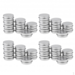 40 Pcs 15 ml Silver Small Aluminum Round Lip Balm Tin Storage Jars Containers with Screw Lids for