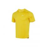 Nike Logo Tr&uuml;kiga Treening Fitness &Uuml;mmarguse Kaelusega L&uuml;hikeste Varrukatega T-s&auml;rk Meeste Topid Kollane CZ9185-709 XL