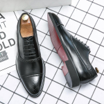 Moodsad meeste retro formaalsed kingad PU luksuslikud &auml;ri &uuml;legabariidilised peo kontori &auml;ri plokkkingad punase tallaga mustad pruunid suurus 38-48 meeste kingad 48 must