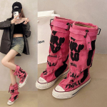 Moodsad naiste l&otilde;uendist korterid Sneakerid Disaineri keskmise s&auml;&auml;rega lumesaapad Moodsad kingad Naine 2025 Trend Uus Talvine Punk Chelsea Saapad Naiste Kingad 38 roosa