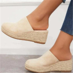 Naiste Kiilpl&auml;tud Premium Sandaalid Vintage Libisemiskindlad Vabaaja Naiste Platvorm Kingad Retro Kiilud Suurused 34-43 Sandaalid 38(24cm) beige