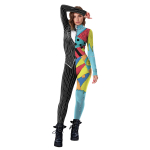 Halloweeni j&otilde;ulude &otilde;udus&ouml;&ouml;riided Sally cosplay digitaaltr&uuml;kiga kombinesoon retuusid naistele XL black