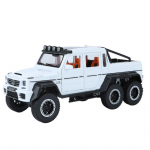1/20 BENZ G65 G63 6*6 Suure Rehviga Legeerterasest Auto Mudel Valatud Metallist M&auml;nguasi Maastikuautod Auto Mudel Heli ja Valguse Simulatsioon Laste Kingitus valge