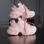 V&auml;ike Mees 7cm Sisemine K&otilde;rguse Suurendus Platvorm Isa Kingad Naiste Uued Mitmek&uuml;lgsed Vabaaja Spordi V&auml;ikesed Valged Kingad 35 roosa